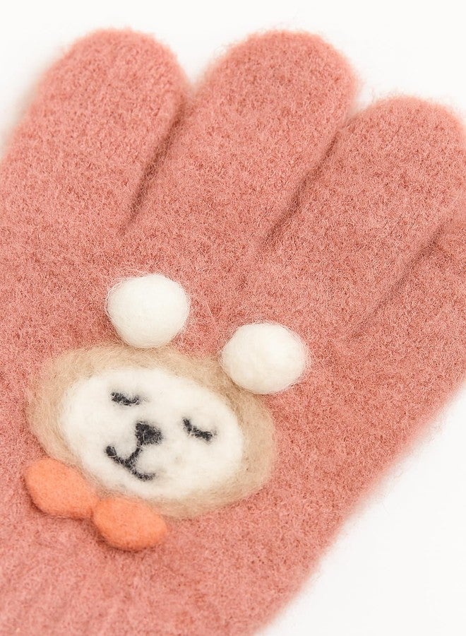 NAT Winter Warm Soft Gloves for 5-8 Year Boys & Girls | Cute Cartoon Design | Unisex Kids Gloves | Pack of 1 (Assorted Color) - Image 3